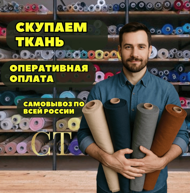 Закупаем ткани и остатки тканей по всей России
