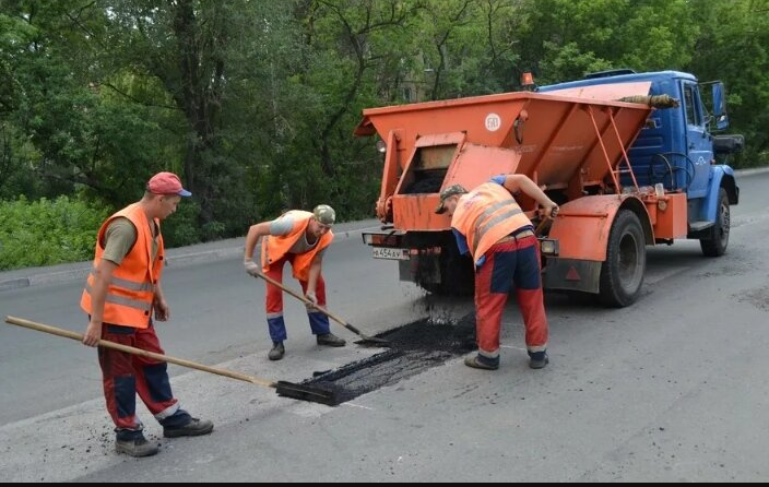 Ямочный ремонт картами асфальтобетонного покрытия